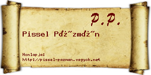 Pissel Pázmán névjegykártya